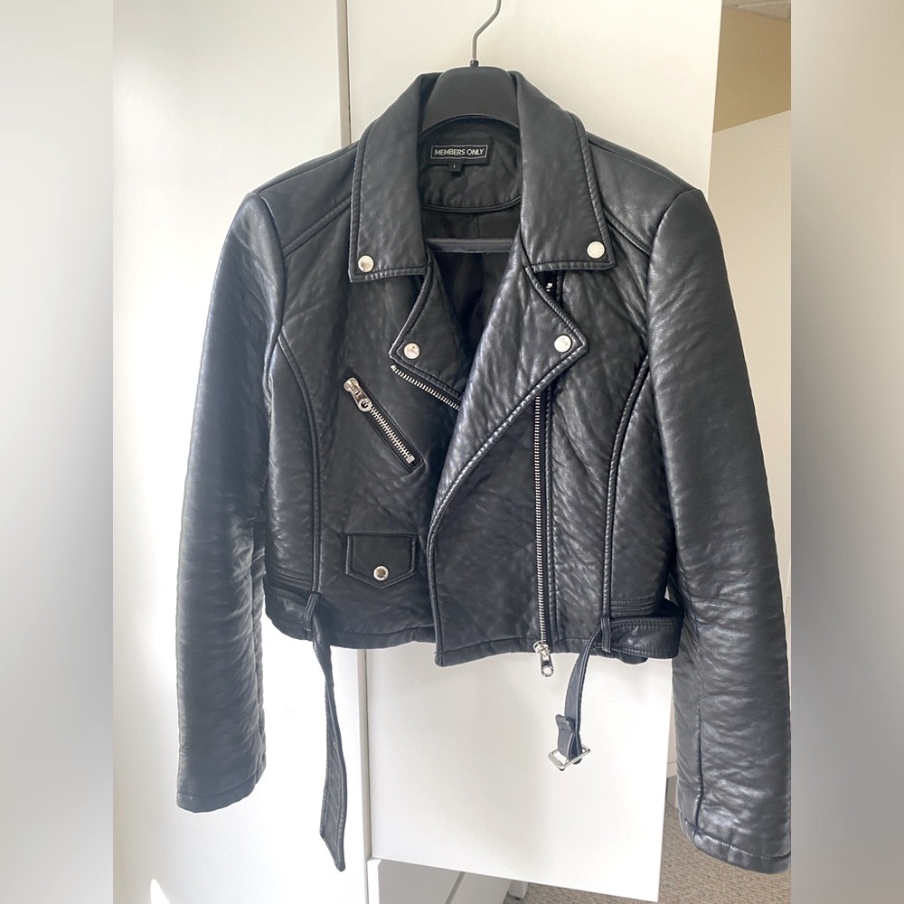 Cropped Vegan 🌱 Leather Moto Jacket